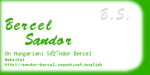 bercel sandor business card